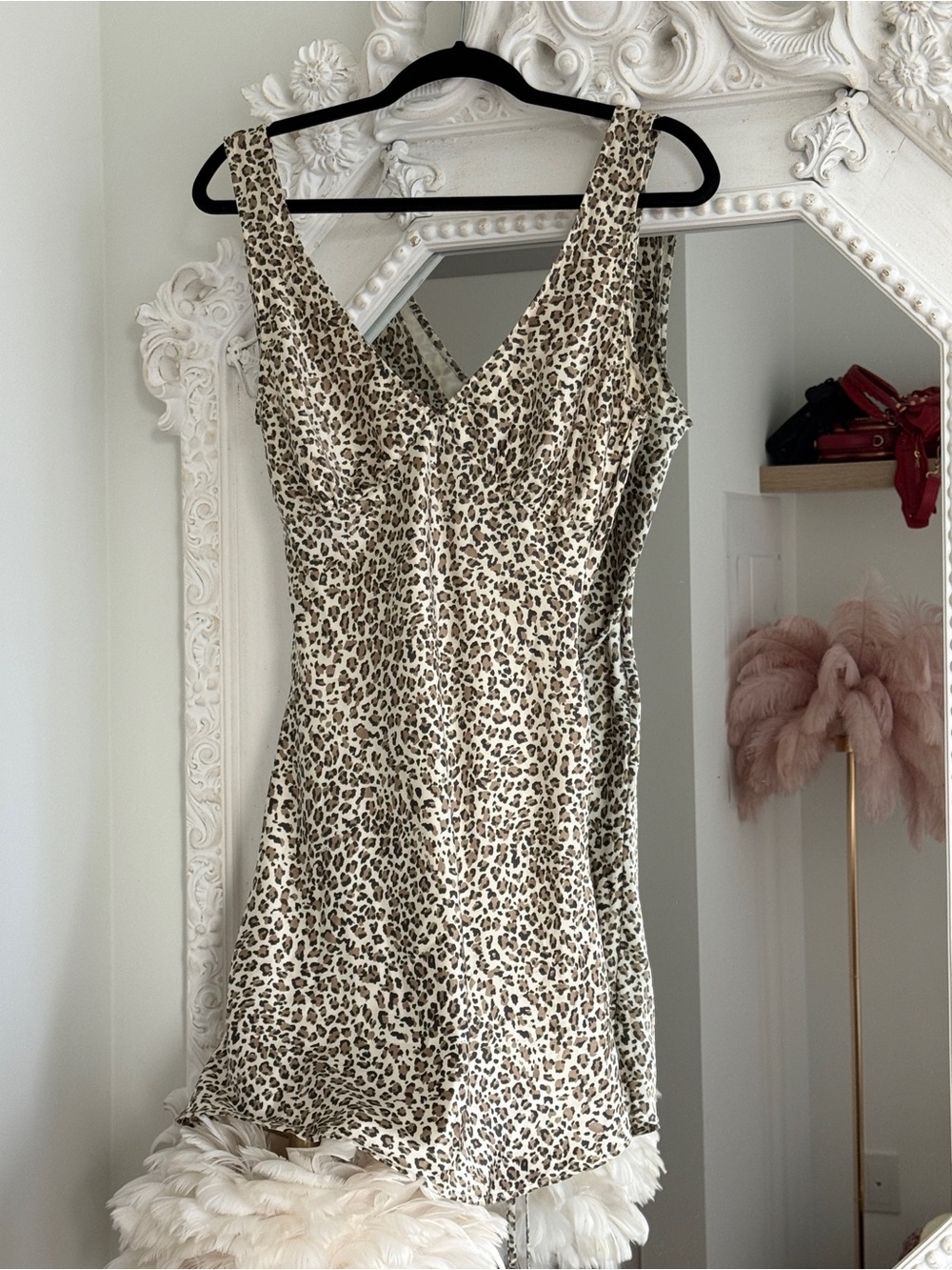 Pink by Frankies Bikinis Leopard Print Slip Dress
